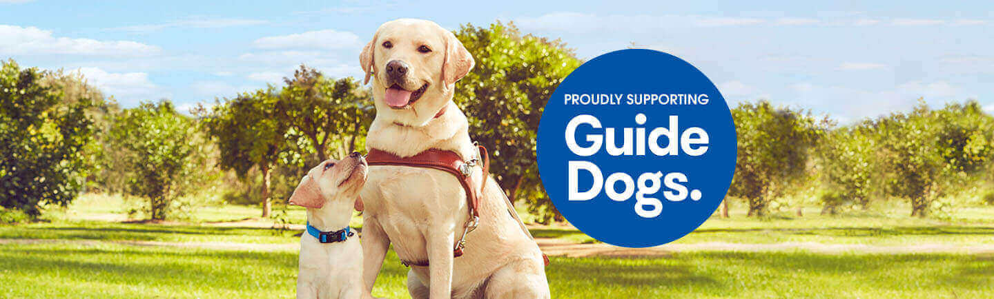 Proudly supporting guide dogs
